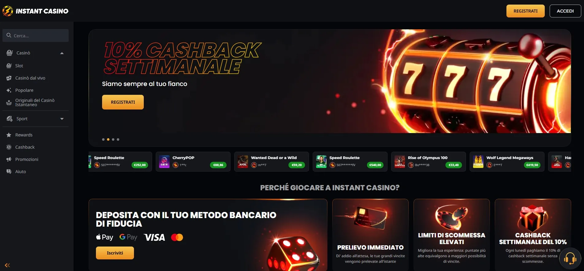 Goditi l'esperienza unica dei migliori casino non aams Registrati nei migliori casino non aams italiani